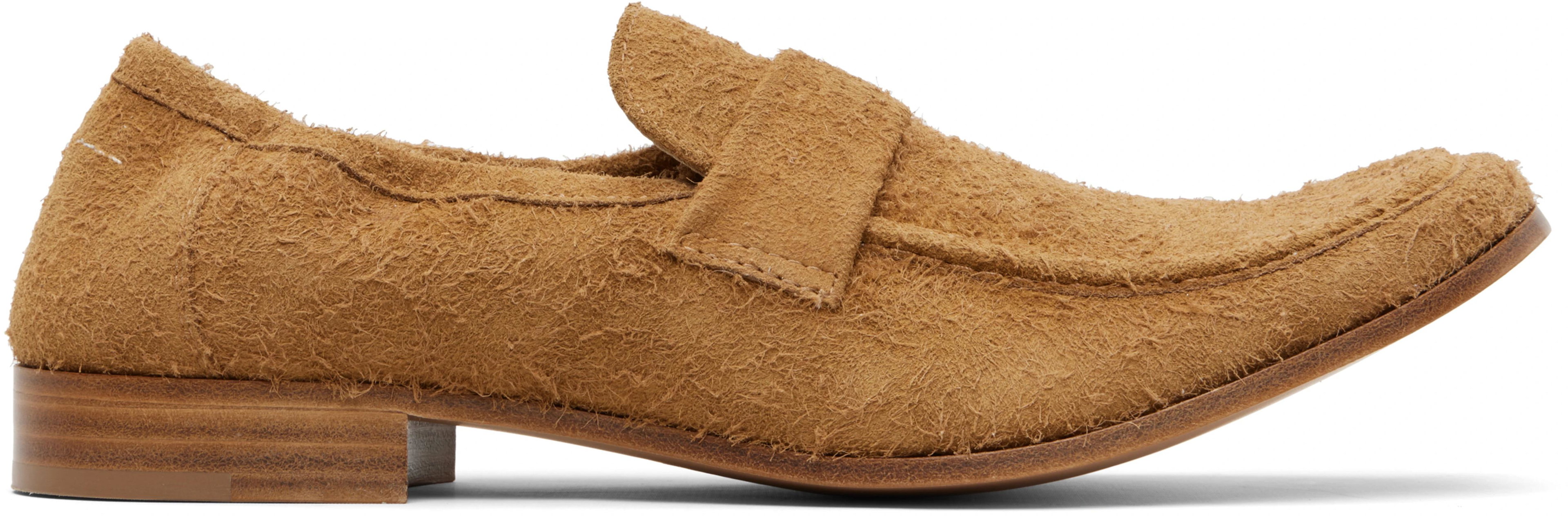 Tan Swing-Toe Leather Loafers by MM6 MAISON MARGIELA