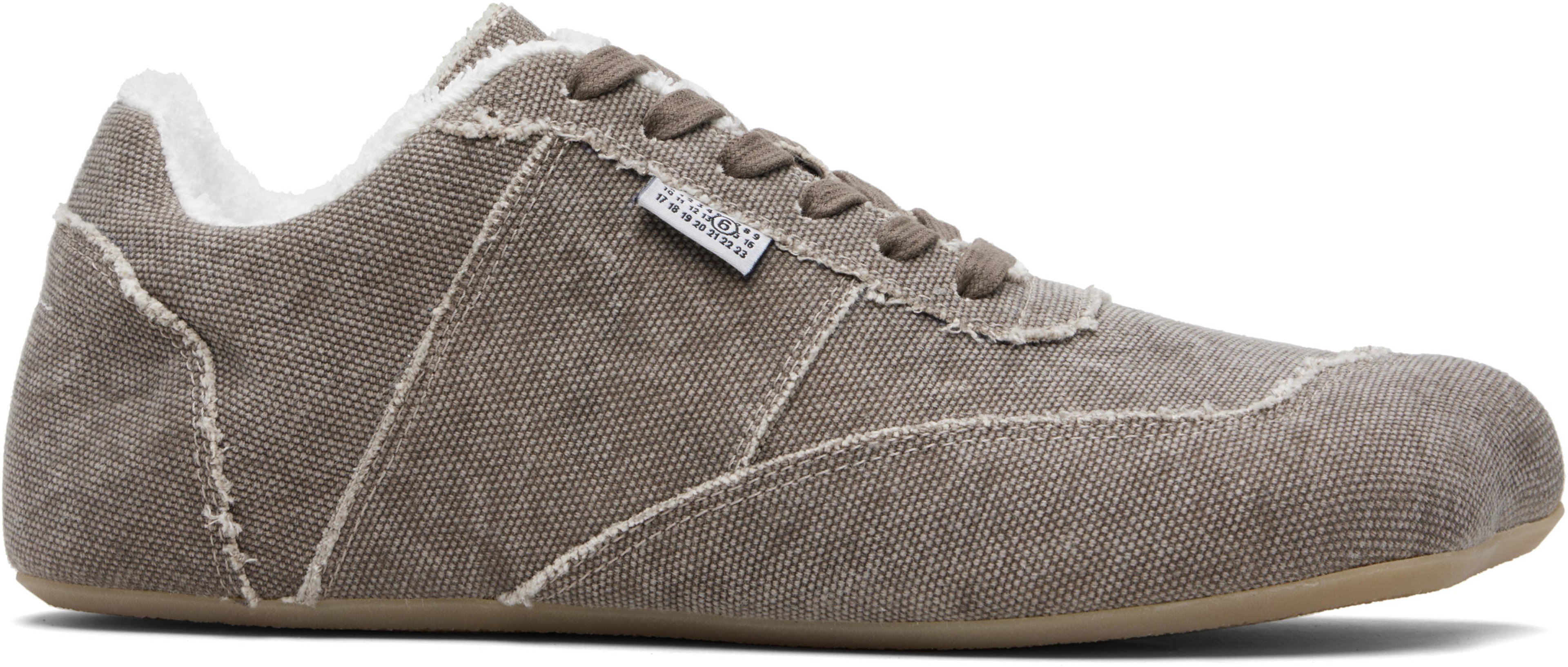 Taupe Anatomic Canvas Sneakers by MM6 MAISON MARGIELA