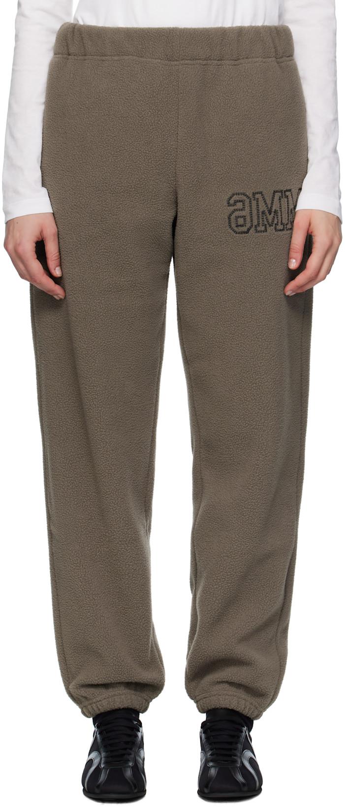Taupe Fleece Sweatpants by MM6 MAISON MARGIELA