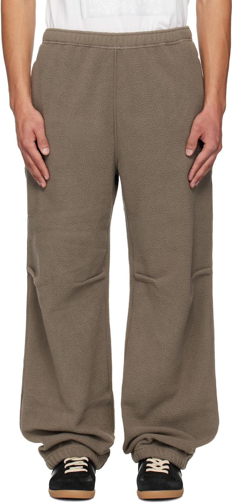 Taupe Sherpa Fleece Sweatpants by MM6 MAISON MARGIELA