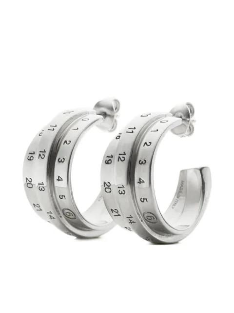 Triple Number hoop earrings by MM6 MAISON MARGIELA