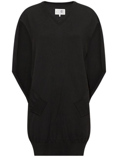 V-neck cape-design minidress by MM6 MAISON MARGIELA