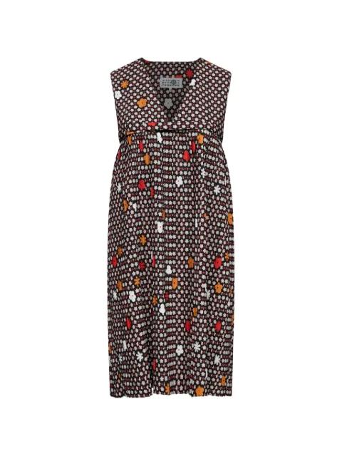 V-neck floral-print mini dress by MM6 MAISON MARGIELA