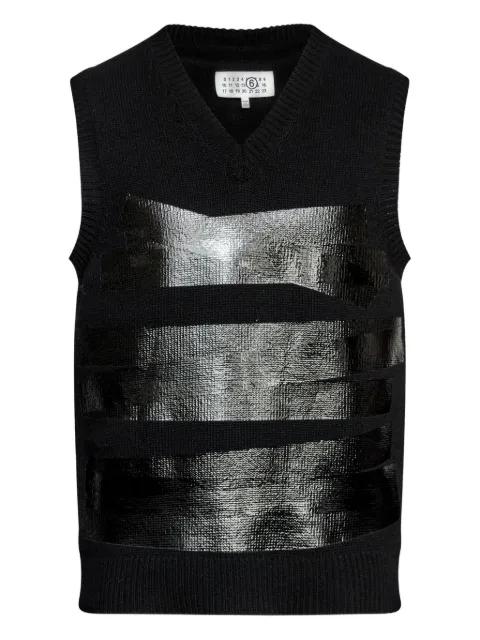 V-neck wool vest by MM6 MAISON MARGIELA