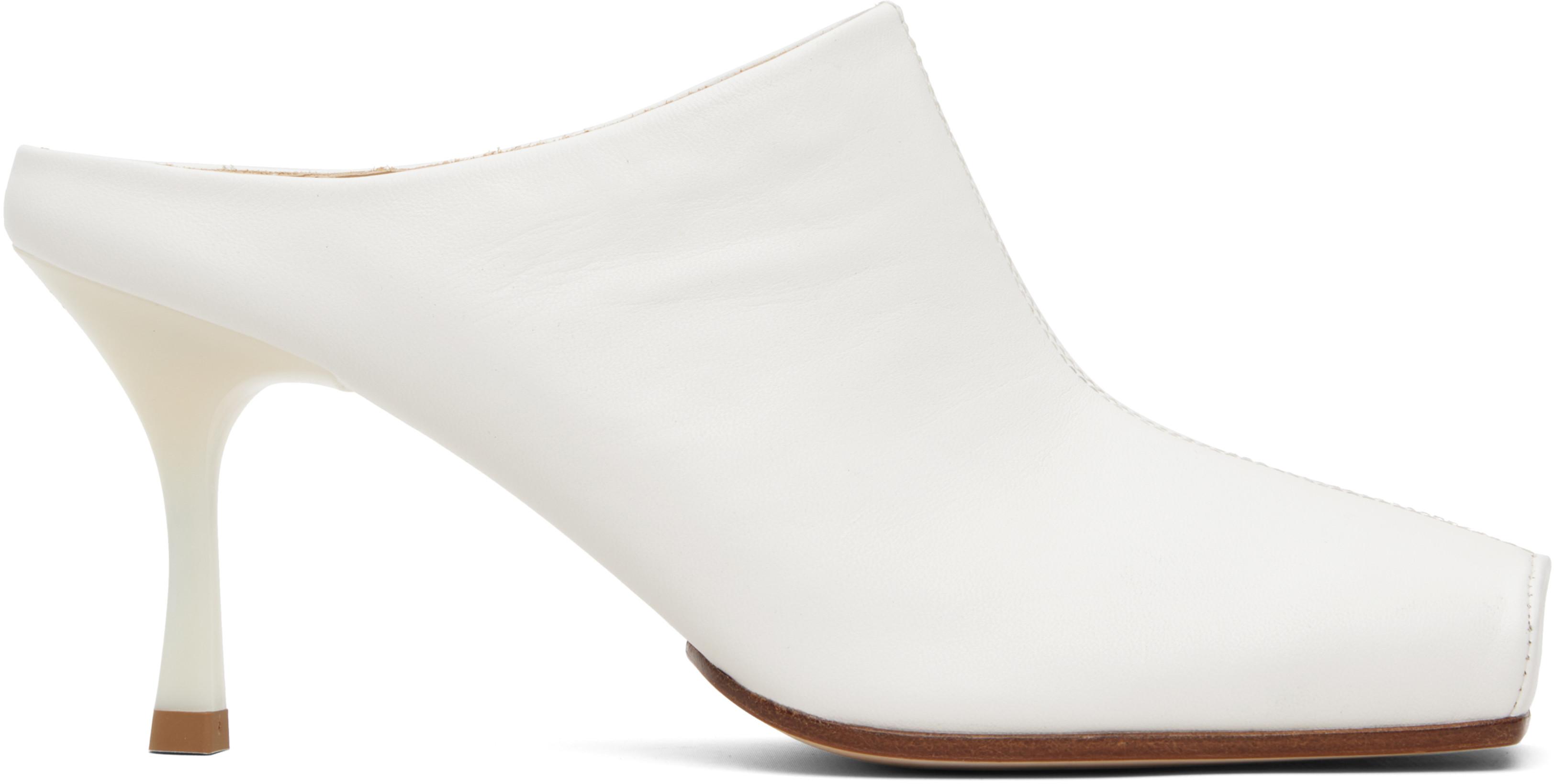 White Ballerina Mule Heels by MM6 MAISON MARGIELA