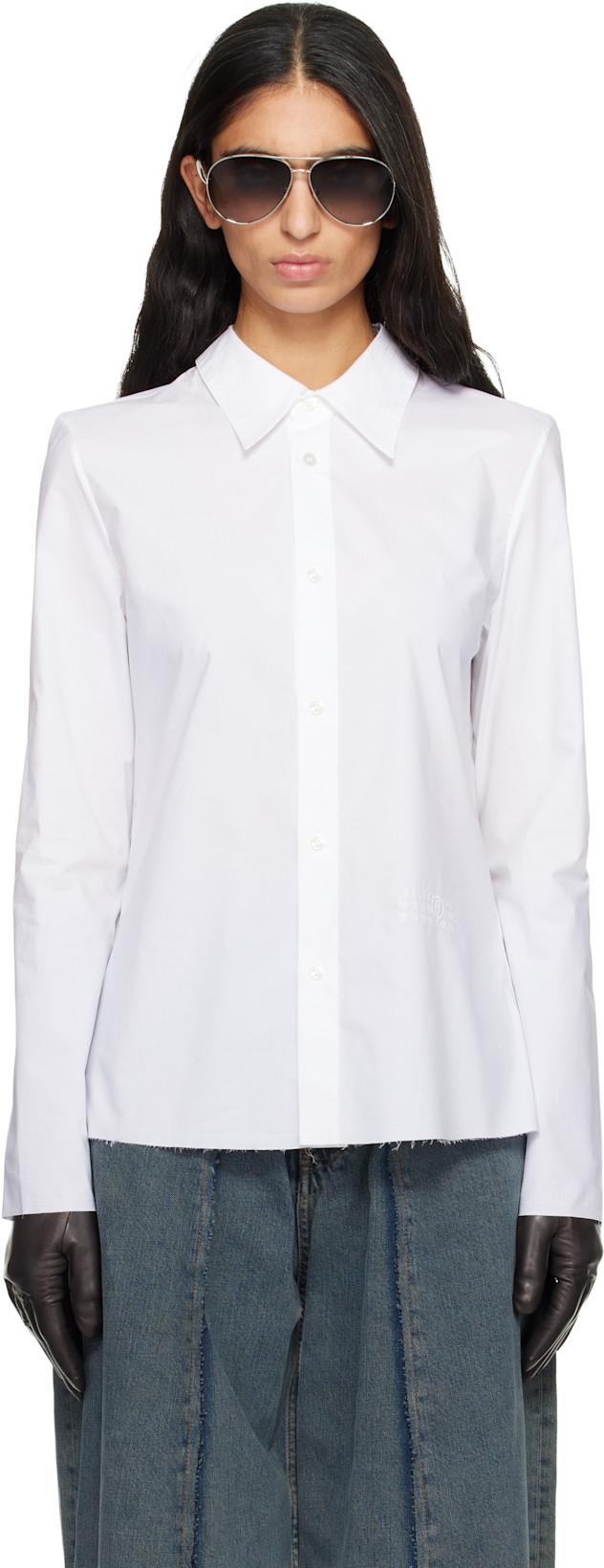White Cotton Poplin Shirt by MM6 MAISON MARGIELA