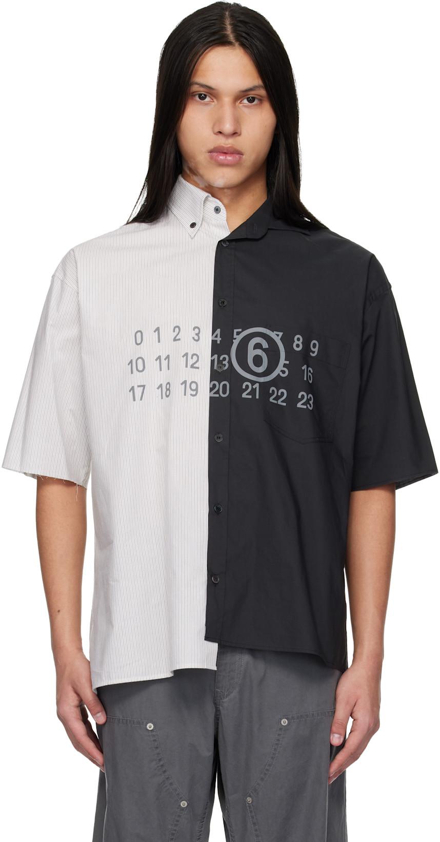 White & Black Short-Sleeved Shirt by MM6 MAISON MARGIELA