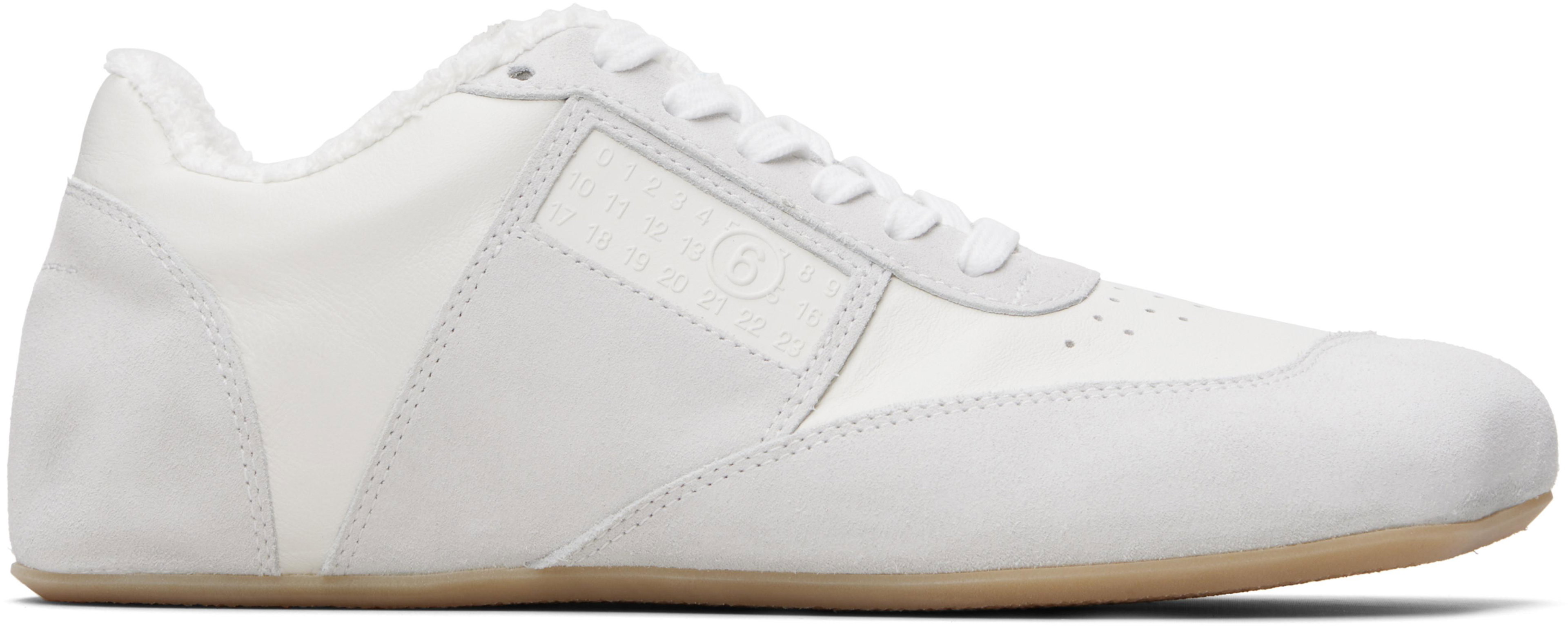 White & Gray Anatomic Sneakers by MM6 MAISON MARGIELA