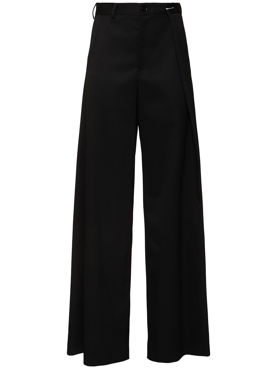 Wool Blend Asymmetric Pants by MM6 MAISON MARGIELA