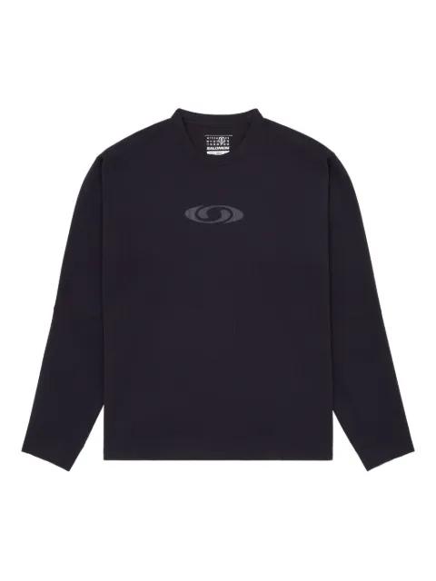 textured logo-embellished sweatshirt by MM6 MAISON MARGIELA X SALOMON