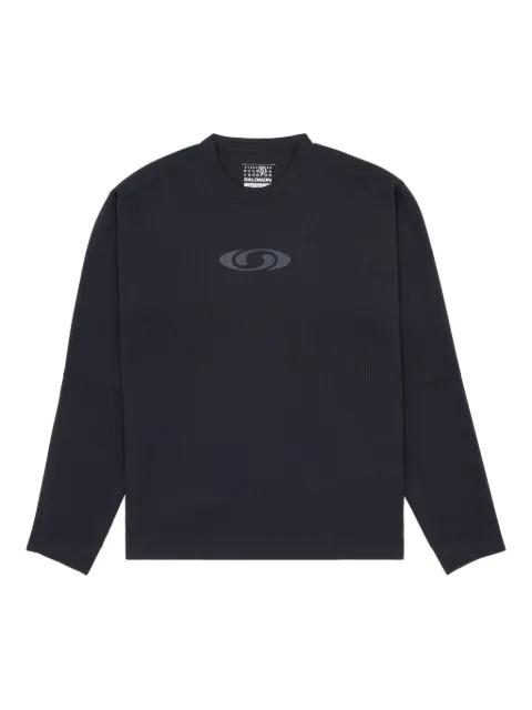 textured logo long-sleeved T-shirt by MM6 MAISON MARGIELA X SALOMON