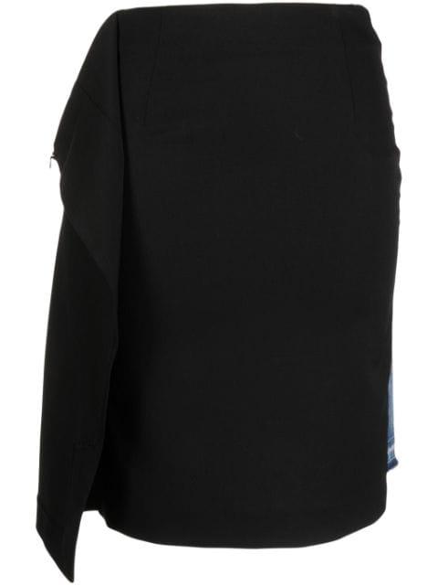asymmetric panelled denim skirt by MM6 MAISON MARGIELA