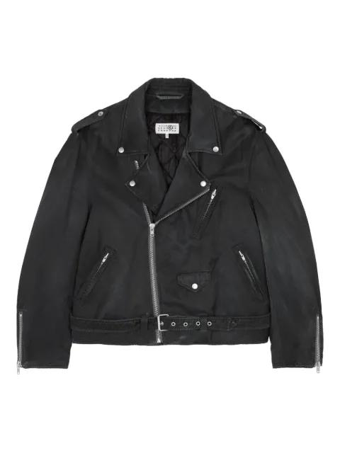 asymmetrical-zip biker jacket by MM6 MAISON MARGIELA