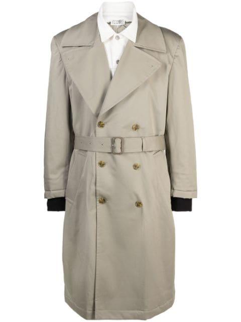 belted double-breasted coat by MM6 MAISON MARGIELA