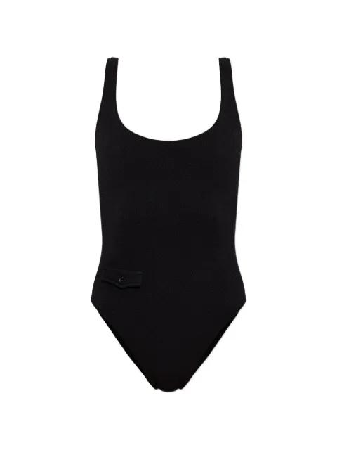 button-detail textured swimsuit by MM6 MAISON MARGIELA