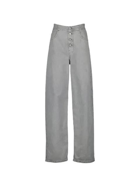buttoned leather-patch jeans by MM6 MAISON MARGIELA