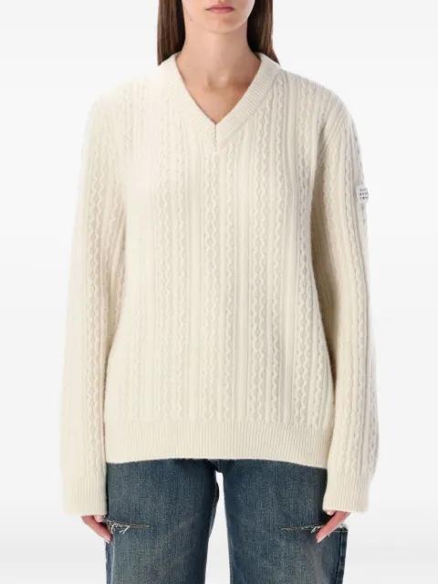 cable-knit V-neck sweater by MM6 MAISON MARGIELA