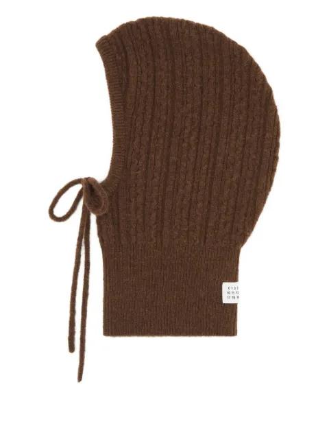 cable-knit wool balaclava by MM6 MAISON MARGIELA