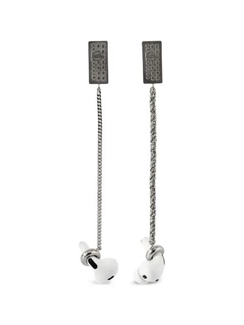 chain earphones earrings by MM6 MAISON MARGIELA