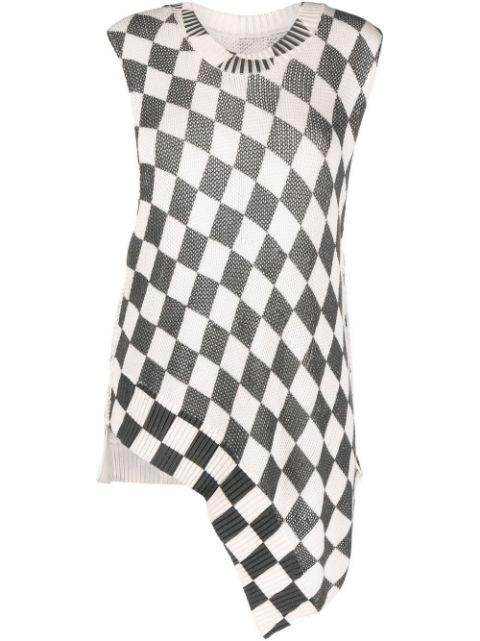 checkerboard-print knitted top by MM6 MAISON MARGIELA