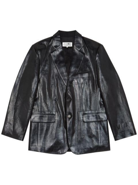coated single-breasted blazer by MM6 MAISON MARGIELA