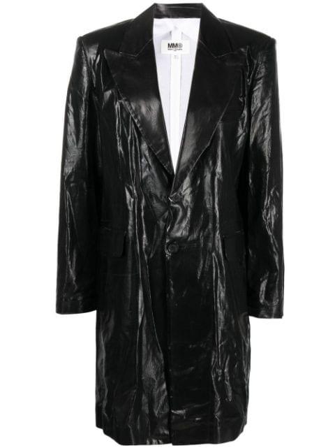 coated single-breasted coat by MM6 MAISON MARGIELA