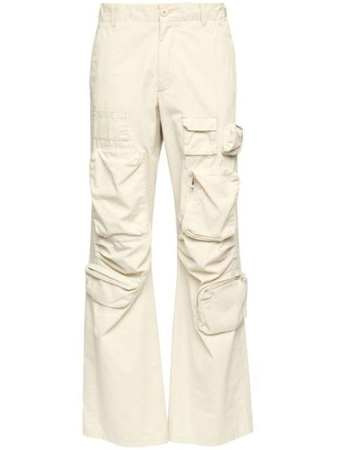 cotton gabardine-wave cargo trousers by MM6 MAISON MARGIELA