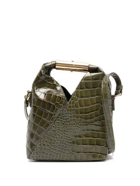 crocodile-effect top handle shoulder bag by MM6 MAISON MARGIELA