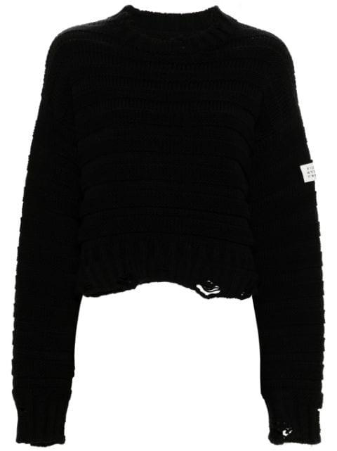 distressed chunky-knit jumper by MM6 MAISON MARGIELA