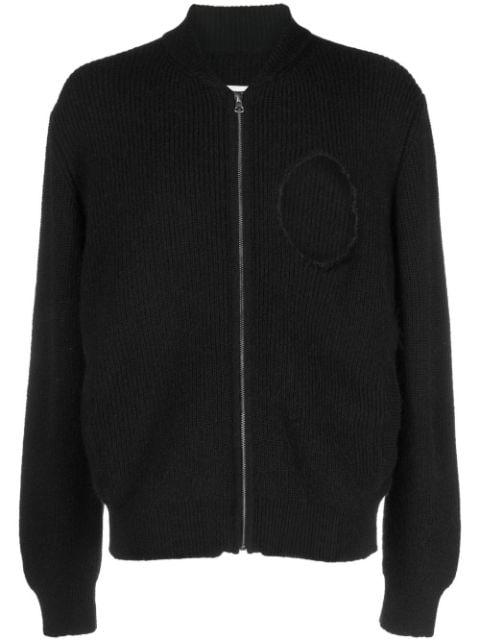 distressed-detail knit cardigan by MM6 MAISON MARGIELA