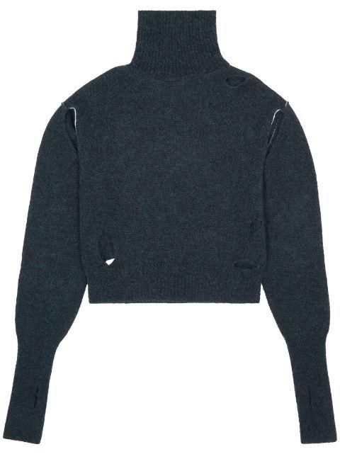 distressed high-neck jumper by MM6 MAISON MARGIELA
