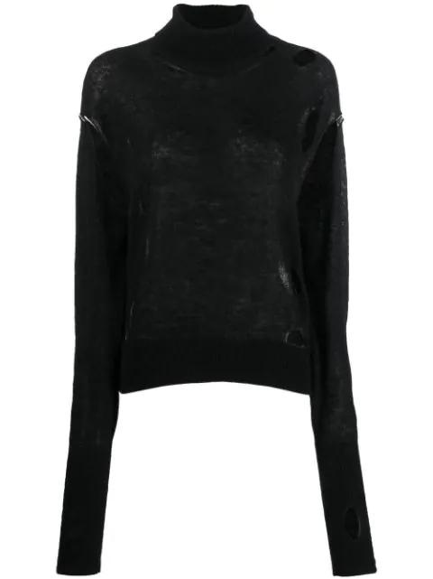 distressed high-neck jumper by MM6 MAISON MARGIELA