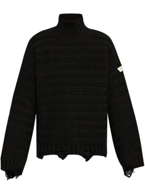 distressed high-neck jumper by MM6 MAISON MARGIELA