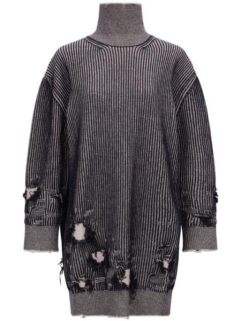 distressed rib-knit jumper dress by MM6 MAISON MARGIELA