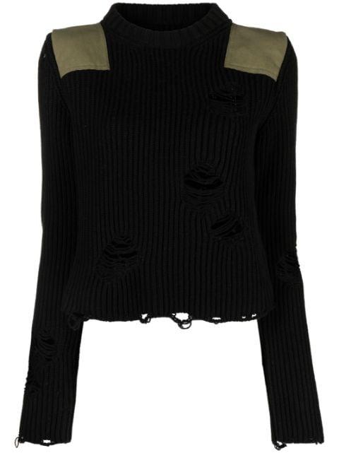 distressed ribbed jumper by MM6 MAISON MARGIELA