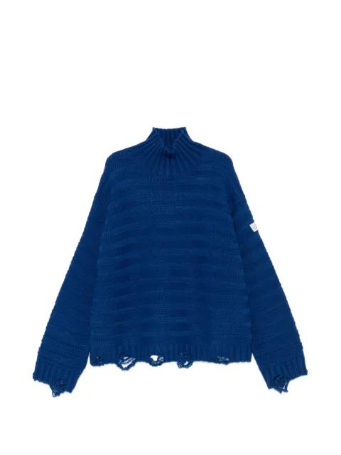 distressed ribbed-knit sweater by MM6 MAISON MARGIELA