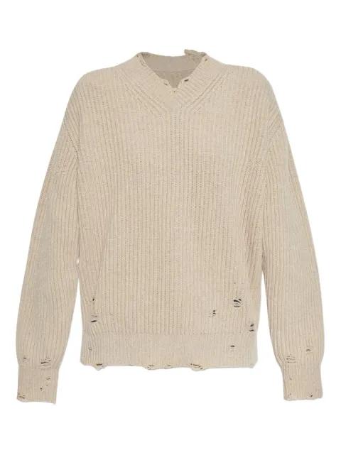 distressed ribbed sweater by MM6 MAISON MARGIELA