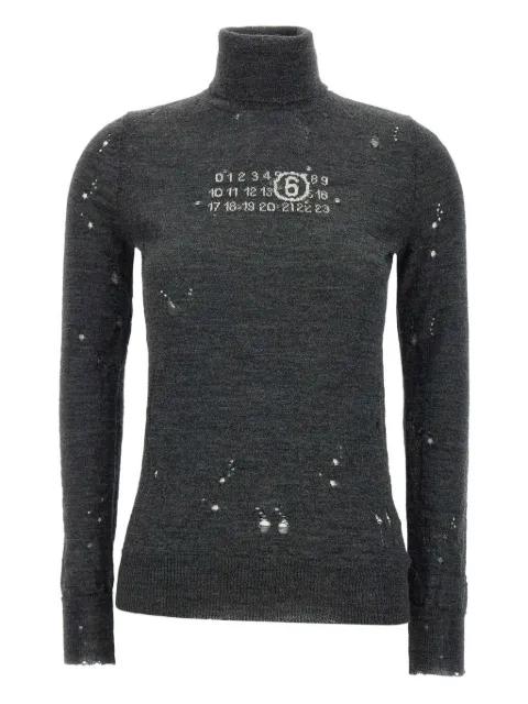 distressed wool sweater by MM6 MAISON MARGIELA