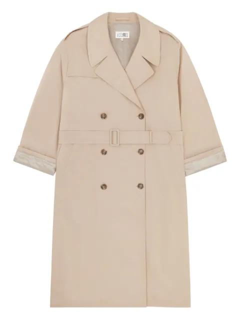 double-breasted belted trench coat by MM6 MAISON MARGIELA