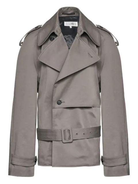 double-breasted belted trench jacket by MM6 MAISON MARGIELA