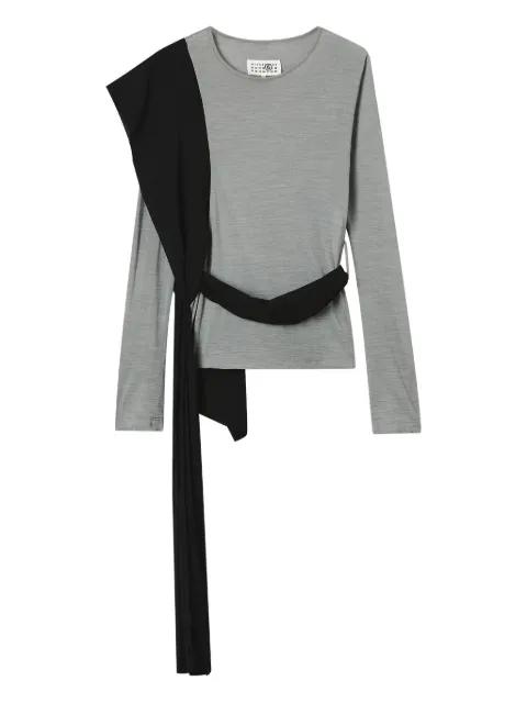 draped-panel long-sleeved top by MM6 MAISON MARGIELA