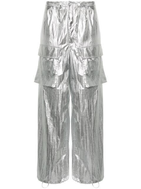 drawstring-fastening metallic trousers by MM6 MAISON MARGIELA