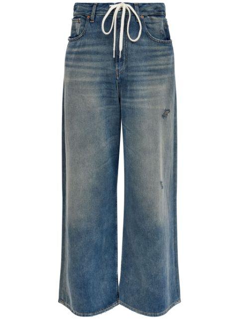drawstring-waistband wide-leg jeans by MM6 MAISON MARGIELA