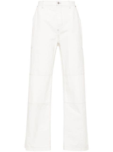 embroidered-logo straight-leg trousers by MM6 MAISON MARGIELA