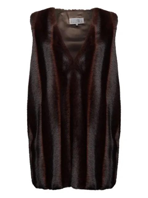 faux-fur mini dress by MM6 MAISON MARGIELA