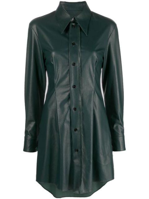 faux-leather shirt dress by MM6 MAISON MARGIELA