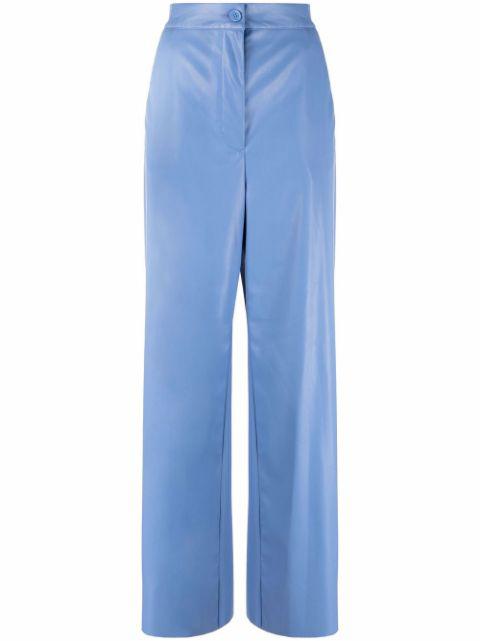 faux-leather straight-leg trousers by MM6 MAISON MARGIELA