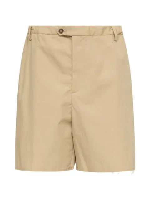 frayed-details cotton shorts by MM6 MAISON MARGIELA