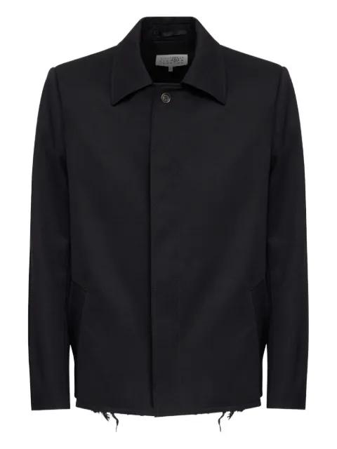 frayed-hem shirt jacket by MM6 MAISON MARGIELA