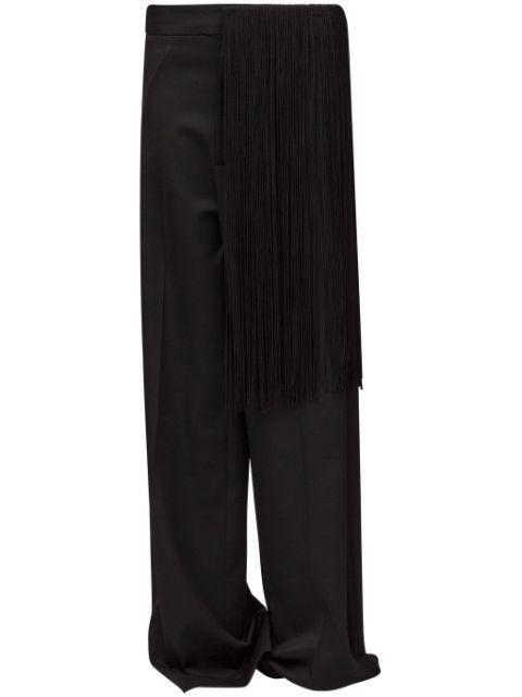 fringe-detailing flared trousers by MM6 MAISON MARGIELA